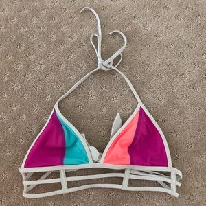 PINK triangle bikini top.